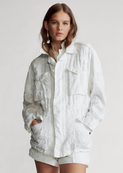 Women's Polo Ralph Lauren Eyelet Linen Jackets | 257081IZB